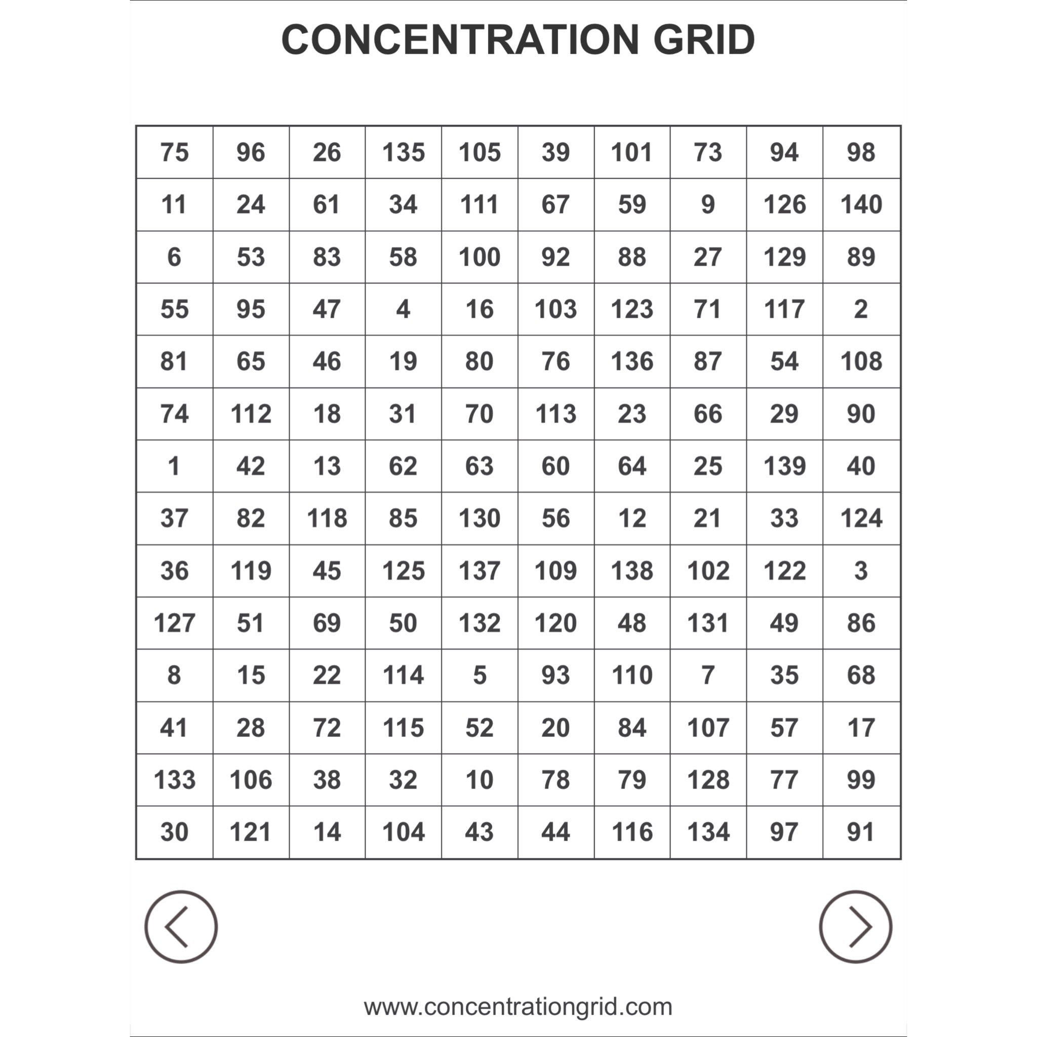 Concentration exercises for athletes