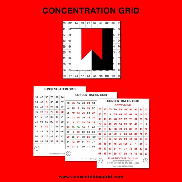 FREE SAMPLE 10 10 CONCENTRATION GRIDS PRINTABLE PDF FILE FOR